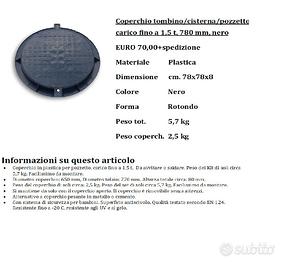COPERCHIO POZZETTO IN PLASTICA CARRABILE