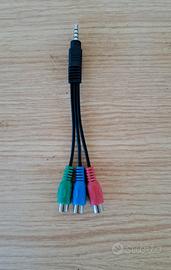 Cavo da 3.5mm Jack a 3 RCA femmina Composito AV TV