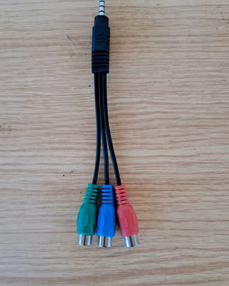Cavo da 3.5mm Jack a 3 RCA femmina Composito AV TV