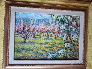 Dipinto a olio di Ciro Riccardi  Giardino