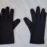 Guanti neri lucidi leggeri con ricamo