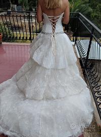 abito sposa in swarokvski principessa scollo cuore