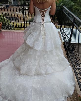 abito sposa in swarokvski principessa scollo cuore
