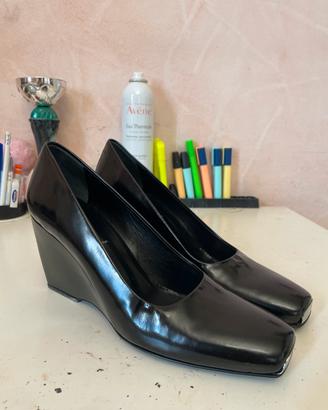Scarpe zeppa nere lorbac