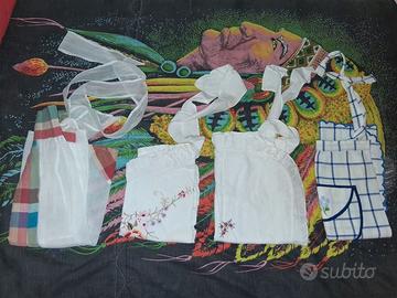 Lotto 4 Mezzi Grembiuli Grembiulini Cucina Vintage