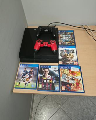 ps4 con 2 joystick + giochi