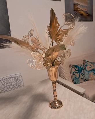 rami di finto ginko biloba dorato per decorazioni 