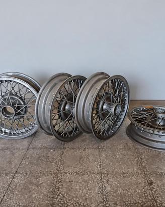 4 Cerchi a Raggi 14x4 pollici 1960 auto storiche