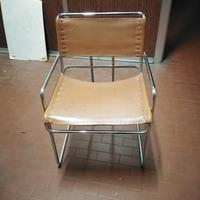 Sedia cuoio e acciaio di design