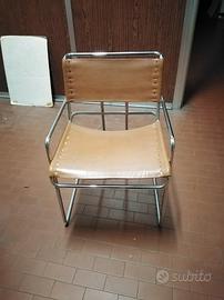 Sedia cuoio e acciaio di design