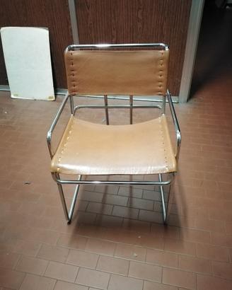 Sedia cuoio e acciaio di design