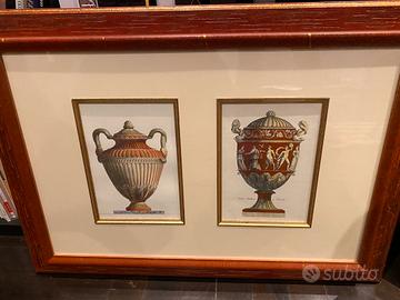 Stampa Antica Empire Urn Urne Impero 70 X 50 Cm