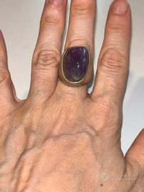 Anello argento e ametista