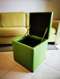 Puff contenitore Ecopelle Verde