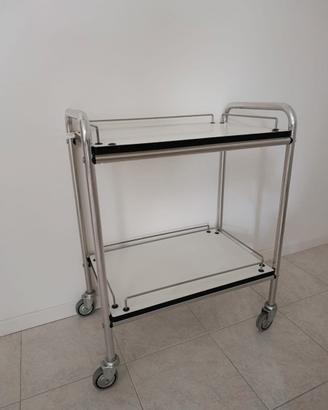 Carrello porta oggetti inox con ruote