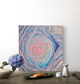 Quadro Astratto Fluid Art 30x30 cm Dipinto Moderno