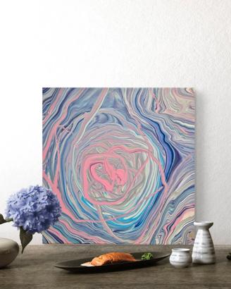 Quadro Astratto Fluid Art 30x30 cm Dipinto Moderno