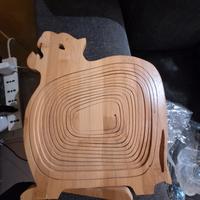 Portafrutta in legno a forma di drago nuovo