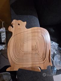 Portafrutta in legno a forma di drago nuovo