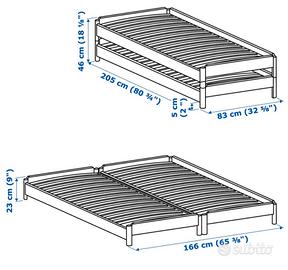 letto impilabile 80/160x200