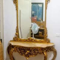 Specchiera con consolle anni ‘60- stile barocco