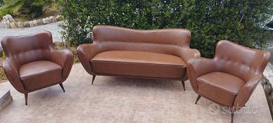 Divano con due poltrone anni 50/60
