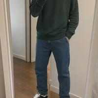 Felpa girocollo da uomo verde scuro