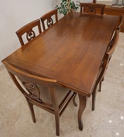 Tavolo allungabile legno (160-240x85) + 6 sedie
