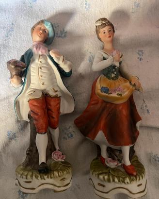 2 statuette Capodimonte in ceramica