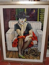 opera  olio su cartone sabbiato di Francesco Tomei