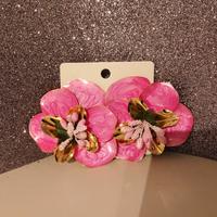 Orecchini fiore rosa e oro