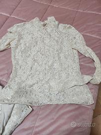 maglia in pizzo glitterato