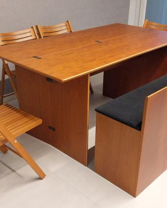 Tavolo console con panca e sedie