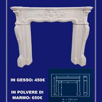 Rivestimento stufa camino gesso polvere di marmo