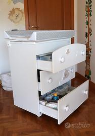 Lettino neonato + fasciatoio “Azzurra Mars”