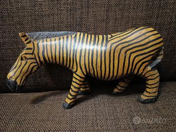 ZEBRA GIRAFFA Scultura Etnica Artigianale in Legno