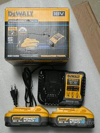 NUOVO DEWALT KIT BATTERIE 5AH 18V POWERSTACK X2 