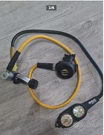 Erogatore subacqueo + consolle manometro bussola
