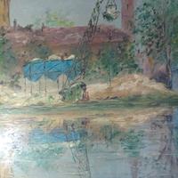 Quadro "Vista Darsena" di Giuseppe Baretti, 1976.