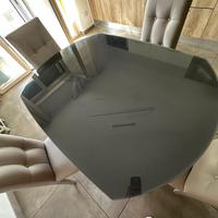 tavolo allungabile girevole + 4 sedie in ecopelle