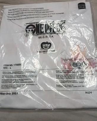 Maglia Bianca One Piece X Burger King Nuova L