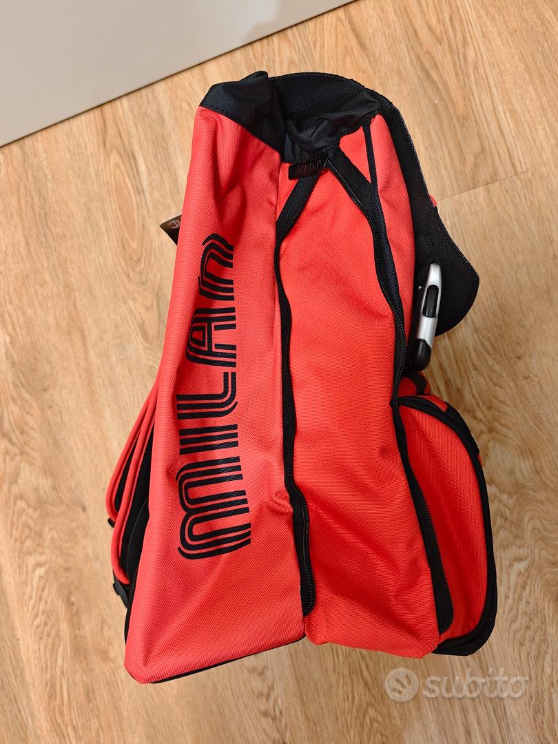 Zaino Scuola Seven AC Milan | Design Estensibile Path Of Victory | Doppio Scomparto, Tasca Borraccia, Nero/rosso