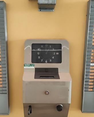 Orologio timbra cartellini anni 60 + porta schede