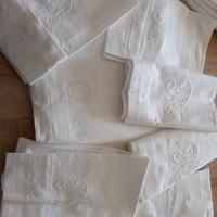 lenzuolo di sopra antico con 6 federe