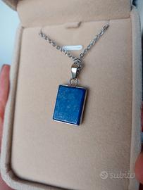 Collana con ciondolo lapislazzuli rettangolare