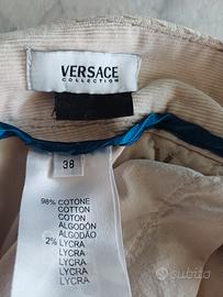 Pantaloni sportivi velluto bianco Versace