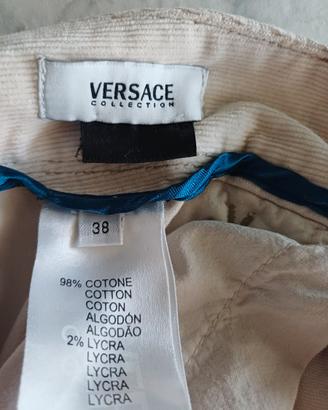 Pantaloni sportivi velluto bianco Versace