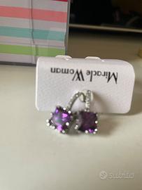 orecchini viola luccicanti