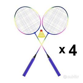 Set da Badminton: 8 Racchette Arcobaleno, 4 Volani