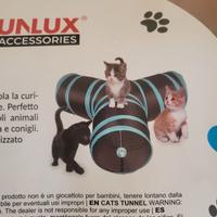 TUNNEL PER GATTI A TRE  USCITE COLORE ROSA